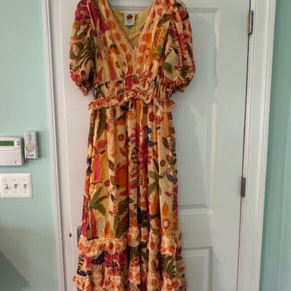 NEW WITH TAGS FARM Rio Yellow Rio Tapestry Maxi Dress - Picture 9 of 9